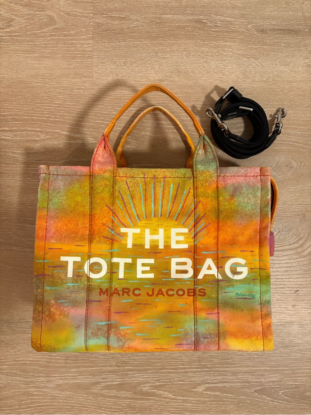 Marc Jacobs Multicolor Sunset Canvas Tote with Detachable Strap